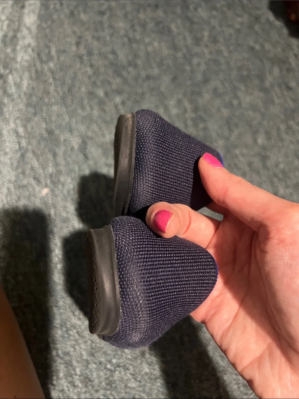 Rothy's Navy Blue Knit Slip-On Flat 9 washable
